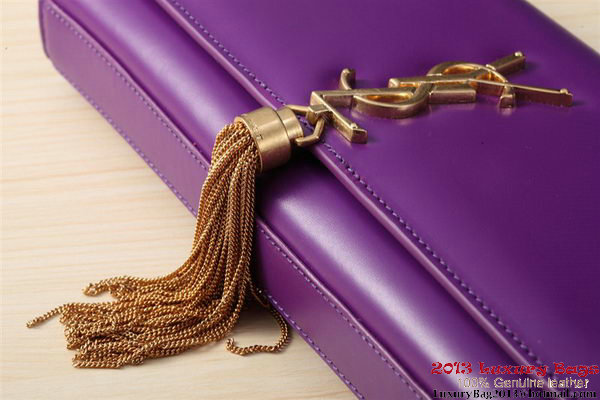 Yves Saint Laurent Classic Monogramme Tassel Clutch Bag Y041 Purple Yves Saint Laurent Classic Monogramme Tassel Clutch Bag Y041 Purple