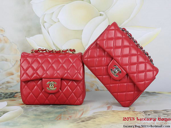Chanel 1115 mini Classic Flap Bag Sheepskin Leather Red Chanel 1115 mini Classic Flap Bag Sheepskin Leather Red