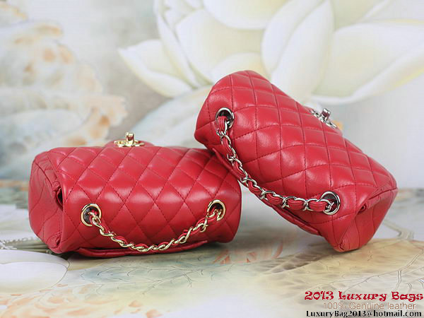 Chanel 1115 mini Classic Flap Bag Sheepskin Leather Red Chanel 1115 mini Classic Flap Bag Sheepskin Leather Red