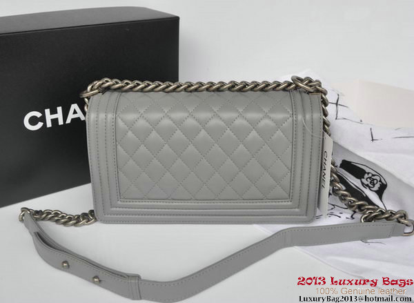 Boy Chanel Flap Shoulder Bag Original Sheepskin Leather A67086 Gray Boy Chanel Flap Shoulder Bag Original Sheepskin Leather A67086 Gray