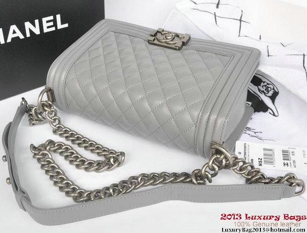 Boy Chanel Flap Shoulder Bag Original Sheepskin Leather A67086 Gray Boy Chanel Flap Shoulder Bag Original Sheepskin Leather A67086 Gray