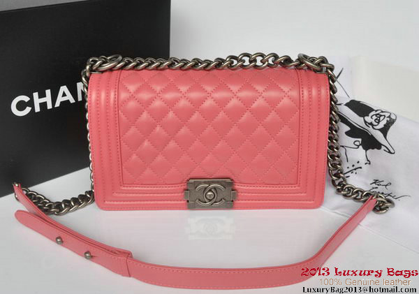 Boy Chanel Flap Shoulder Bag Original Sheepskin Leather A67086 Light Red Boy Chanel Flap Shoulder Bag Original Sheepskin Leather A67086 Light Red