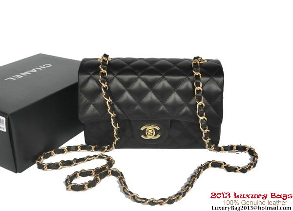 Chanel Classic Flap Bags Black Original Sheepskin Leather A1116 Gold