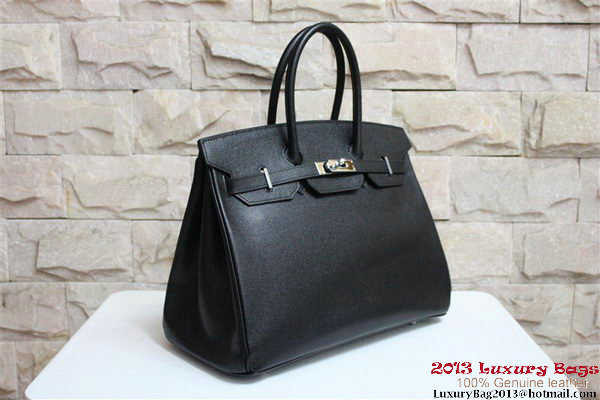 Hermes Birkin 35CM Tote Bag Black Clemence Leather H6089 Silver/Gold Hermes Birkin 35CM Tote Bag Black Clemence Leather H6089 Silver/Gold