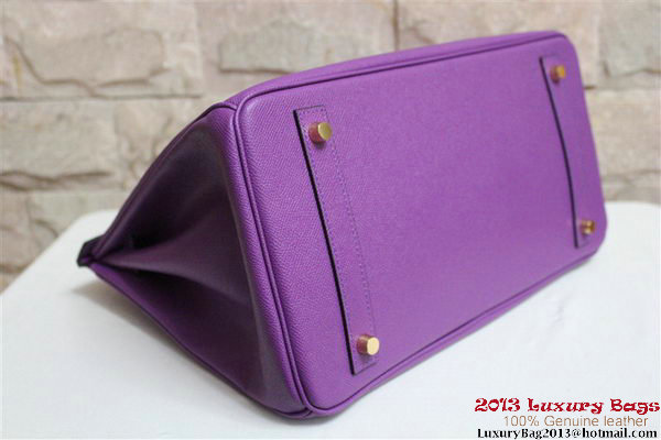 Hermes Birkin 35CM Tote Bag Purple Clemence Leather H6089 Gold Hermes Birkin 35CM Tote Bag Purple Clemence Leather H6089 Gold