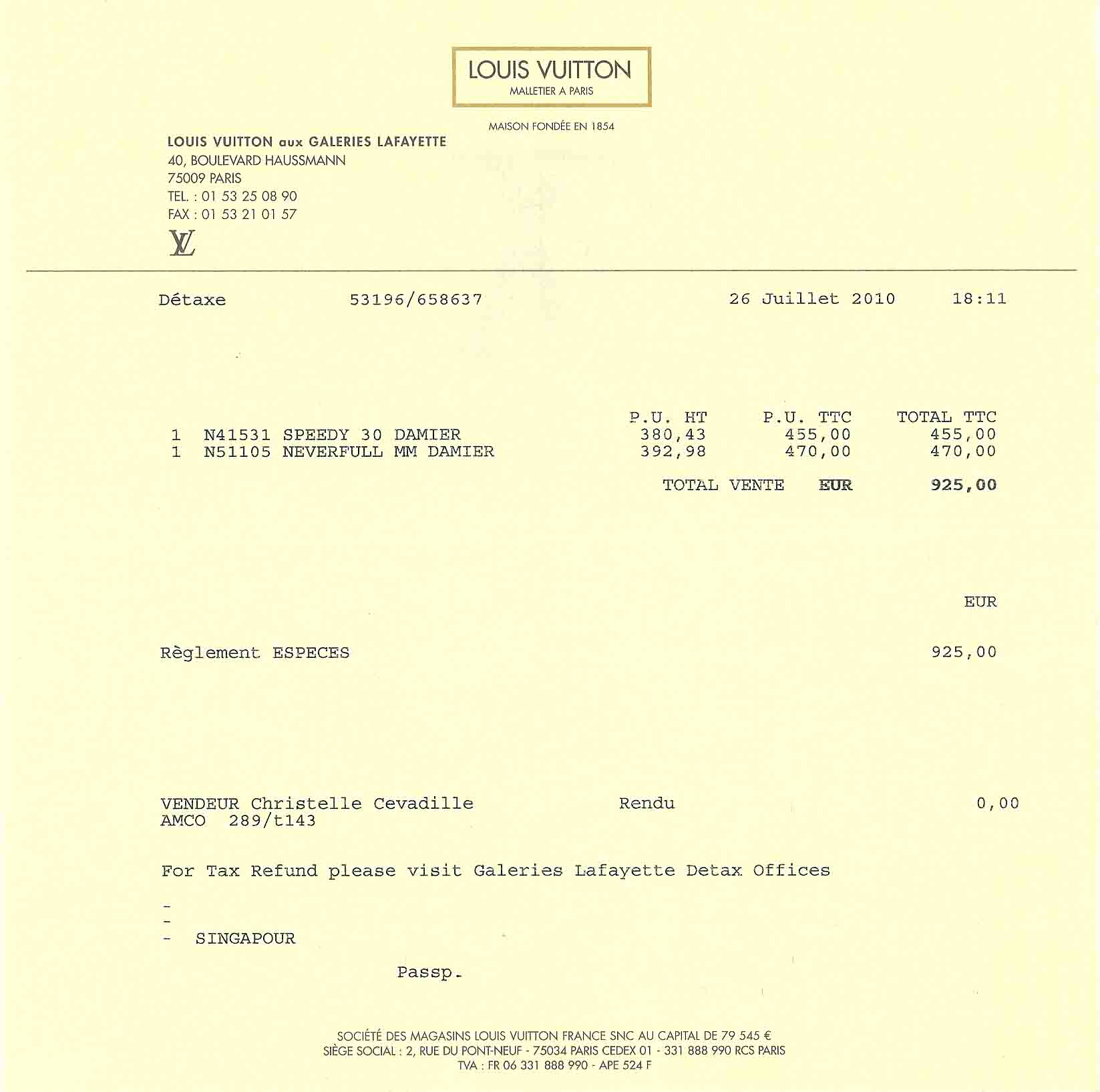 Luxury Goods Shop Receipt Luxury Goods Shop Receipt