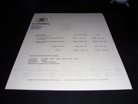 Luxury Goods Shop Receipt Luxury Goods Shop Receipt