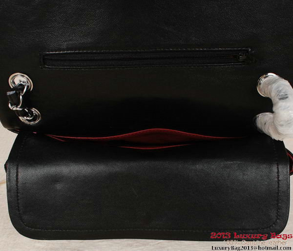 Chanel 2.55 Series Bag Black Sheepskin Leather 1112 Silver Chanel 2.55 Series Bag Black Sheepskin Leather 1112 Silver