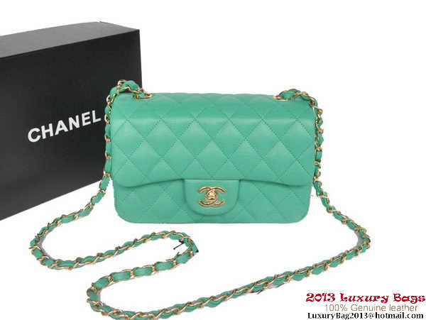 Chanel Classic Flap Bags Green Original Sheepskin Leather A1116 Gold