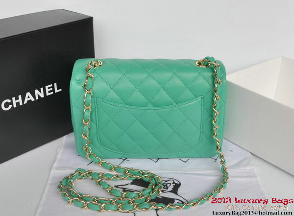 Chanel Classic Flap Bags Green Original Sheepskin Leather A1116 Gold Chanel Classic Flap Bags Green Original Sheepskin Leather A1116 Gold