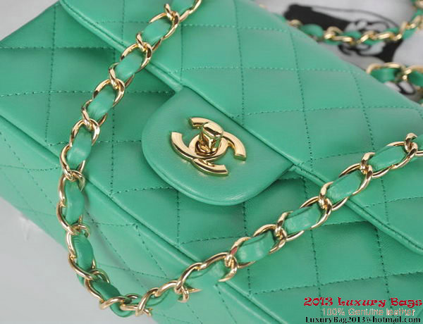 Chanel Classic Flap Bags Green Original Sheepskin Leather A1116 Gold Chanel Classic Flap Bags Green Original Sheepskin Leather A1116 Gold
