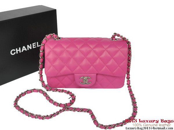 Chanel Classic Flap Bags Rose Original Sheepskin Leather A1116 Silver