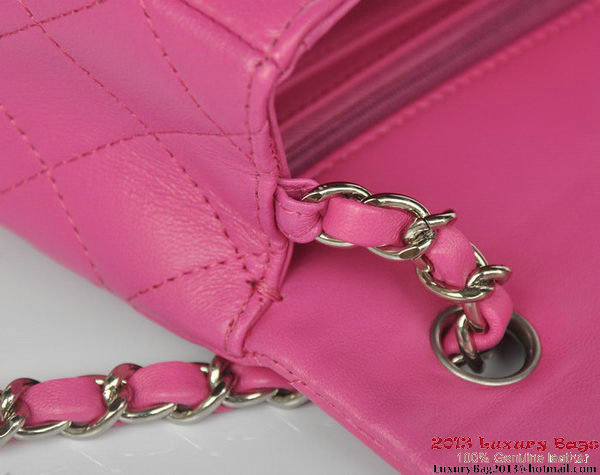 Chanel Classic Flap Bags Rose Original Sheepskin Leather A1116 Silver Chanel Classic Flap Bags Rose Original Sheepskin Leather A1116 Silver