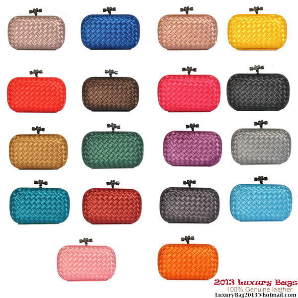 Bottega Veneta 8651S Intrecciato Silk Stretch Knot Clutches