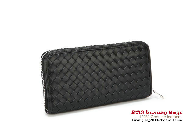 Bottega Veneta Intrecciato Nappa Zippy Wallet 115709-2 Black Bottega Veneta Intrecciato Nappa Zippy Wallet 115709-2 Black
