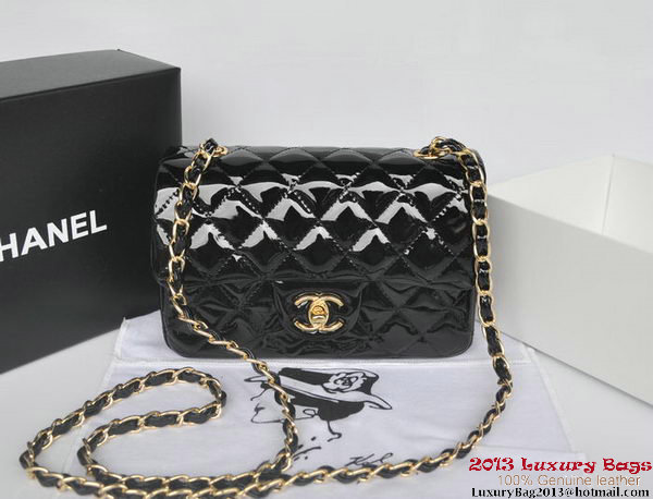 Chanel Classic Flap Bags Black Original Patent Leather A1116 Gold Chanel Classic Flap Bags Black Original Patent Leather A1116 Gold