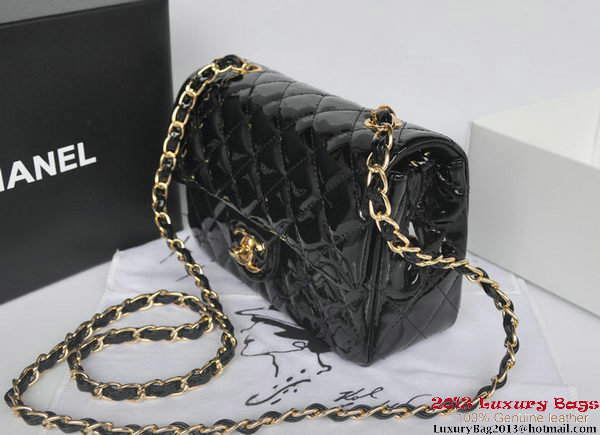 Chanel Classic Flap Bags Black Original Patent Leather A1116 Gold Chanel Classic Flap Bags Black Original Patent Leather A1116 Gold