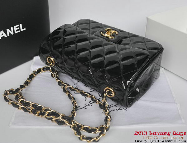 Chanel Classic Flap Bags Black Original Patent Leather A1116 Gold Chanel Classic Flap Bags Black Original Patent Leather A1116 Gold