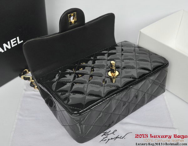 Chanel Classic Flap Bags Black Original Patent Leather A1116 Gold Chanel Classic Flap Bags Black Original Patent Leather A1116 Gold