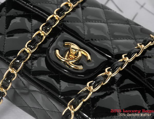 Chanel Classic Flap Bags Black Original Patent Leather A1116 Gold Chanel Classic Flap Bags Black Original Patent Leather A1116 Gold