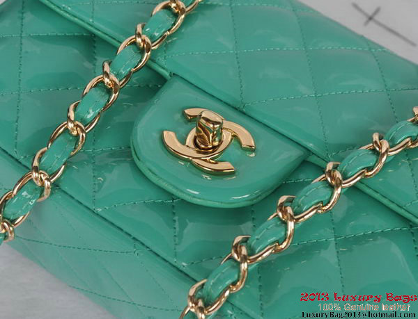 Chanel Classic Flap Bags Light Green Original Patent Leather A1116 Gold Chanel Classic Flap Bags Light Green Original Patent Leather A1116 Gold