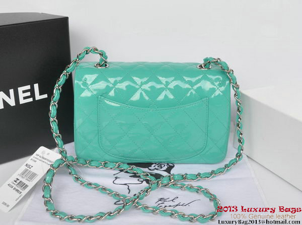 Chanel Classic Flap Bags Light Green Original Patent Leather A1116 Silver Chanel Classic Flap Bags Light Green Original Patent Leather A1116 Silver