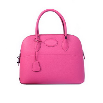 Hermes Bolide Tote Bags Calf Leather Rose