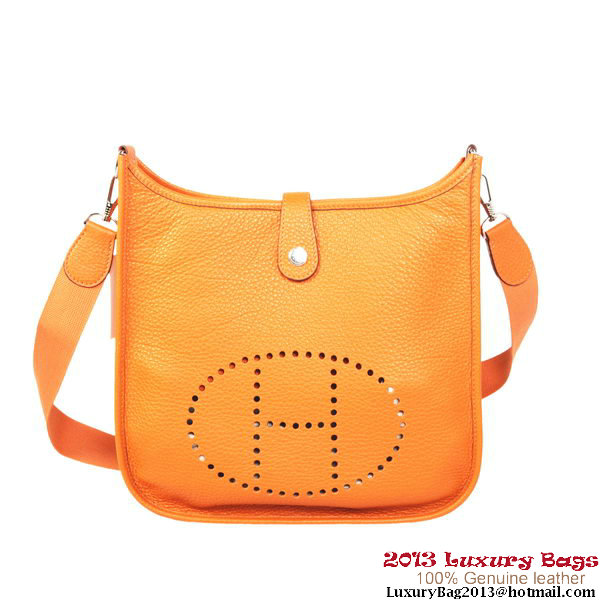 Hermes Evelyn Bag Original Calf Leather H1608 Orange Hermes Evelyn Bag Original Calf Leather H1608 Orange