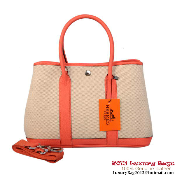 Hermes Garden Party 30CM Bag Canvas Leather A1288 Light Red Hermes Garden Party 30CM Bag Canvas Leather A1288 Light Red