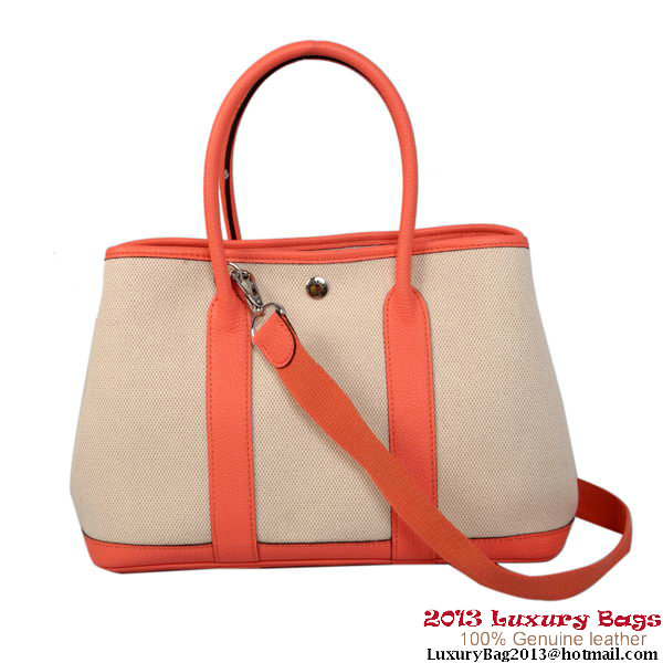 Hermes Garden Party 30CM Bag Canvas Leather A1288 Light Red Hermes Garden Party 30CM Bag Canvas Leather A1288 Light Red