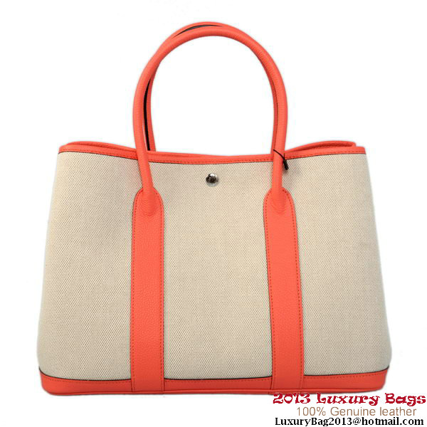 Hermes Garden Party 36CM Bag Canvas Leather A1288 Light Red Hermes Garden Party 36CM Bag Canvas Leather A1288 Light Red