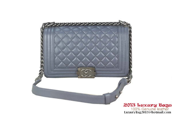 Boy Chanel Flap Shoulder Bag Original Sheepskin Leather A67025 Gray