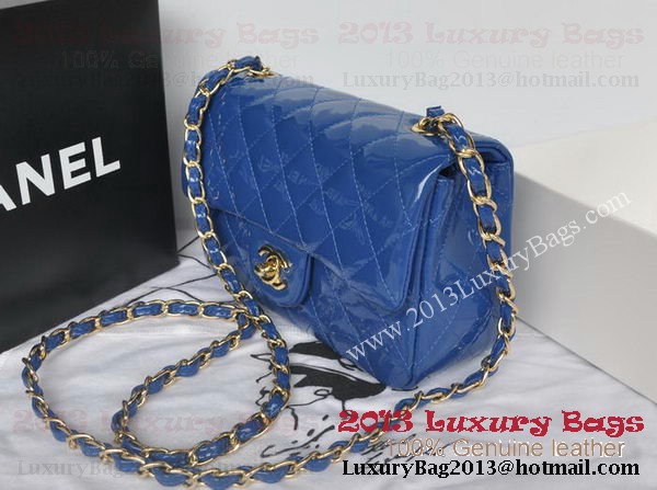 Chanel Classic Flap Bags Blue Original Patent Leather A1116 Gold Chanel Classic Flap Bags Blue Original Patent Leather A1116 Gold