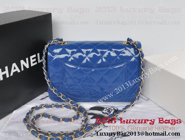 Chanel Classic Flap Bags Blue Original Patent Leather A1116 Gold Chanel Classic Flap Bags Blue Original Patent Leather A1116 Gold