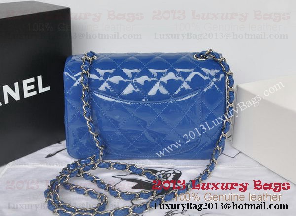 Chanel Classic Flap Bags Blue Original Patent Leather A1116 Silver Chanel Classic Flap Bags Blue Original Patent Leather A1116 Silver