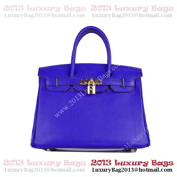 Hermes Birkin 30CM Tote Bag Blue Clemence Leather H6088 Gold