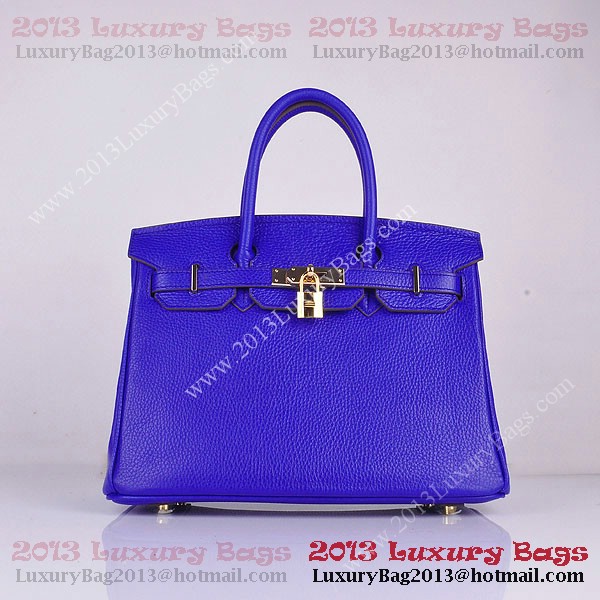 Hermes Birkin 30CM Tote Bag Blue Clemence Leather H6088 Gold Hermes Birkin 30CM Tote Bag Blue Clemence Leather H6088 Gold