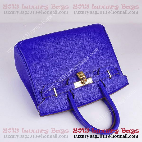 Hermes Birkin 30CM Tote Bag Blue Clemence Leather H6088 Gold Hermes Birkin 30CM Tote Bag Blue Clemence Leather H6088 Gold