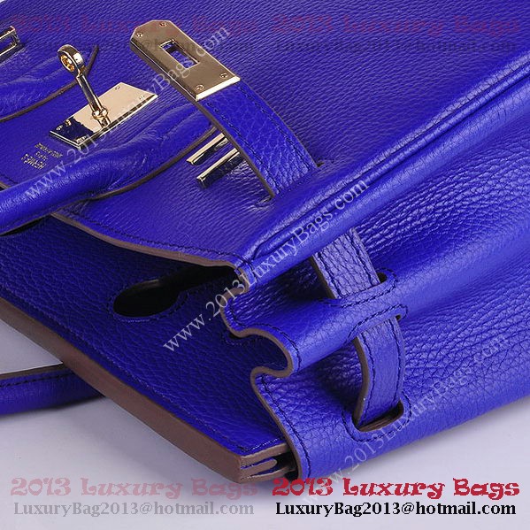 Hermes Birkin 30CM Tote Bag Blue Clemence Leather H6088 Gold Hermes Birkin 30CM Tote Bag Blue Clemence Leather H6088 Gold