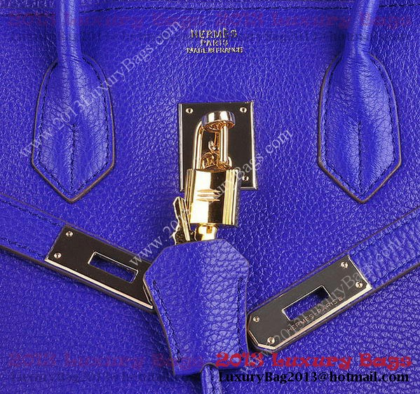 Hermes Birkin 35CM Tote Bag Blue Clemence Leather H6089 Gold Hermes Birkin 35CM Tote Bag Blue Clemence Leather H6089 Gold