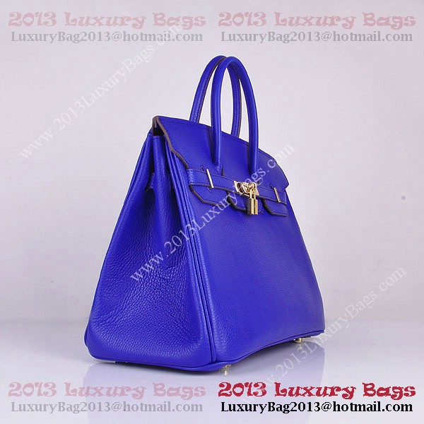 Hermes Birkin 35CM Tote Bag Blue Clemence Leather H6089 Gold Hermes Birkin 35CM Tote Bag Blue Clemence Leather H6089 Gold