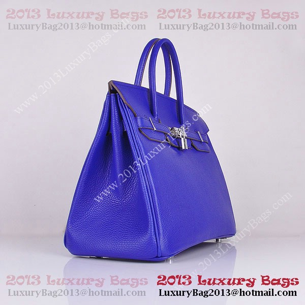 Hermes Birkin 35CM Tote Bag Blue Clemence Leather H6089 Silver Hermes Birkin 35CM Tote Bag Blue Clemence Leather H6089 Silver