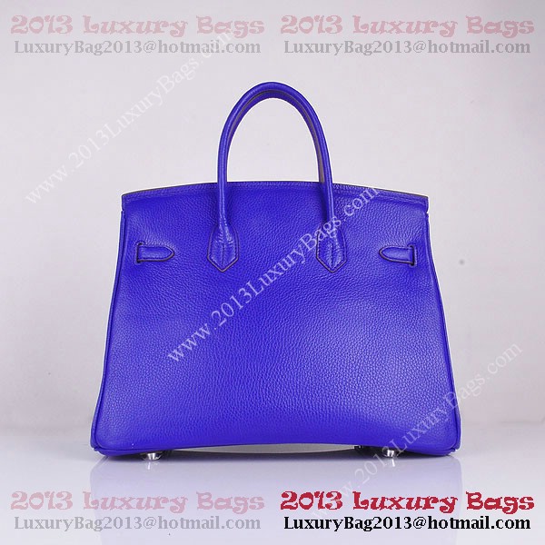 Hermes Birkin 35CM Tote Bag Blue Clemence Leather H6089 Silver Hermes Birkin 35CM Tote Bag Blue Clemence Leather H6089 Silver