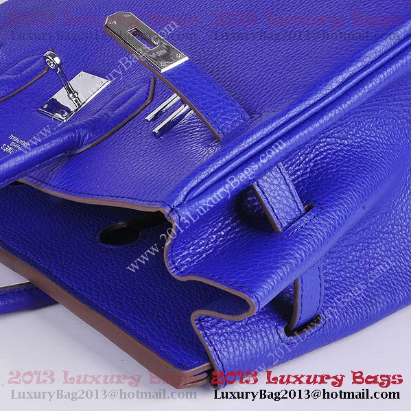 Hermes Birkin 35CM Tote Bag Blue Clemence Leather H6089 Silver Hermes Birkin 35CM Tote Bag Blue Clemence Leather H6089 Silver