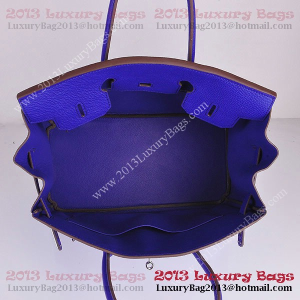 Hermes Birkin 35CM Tote Bag Blue Clemence Leather H6089 Silver Hermes Birkin 35CM Tote Bag Blue Clemence Leather H6089 Silver