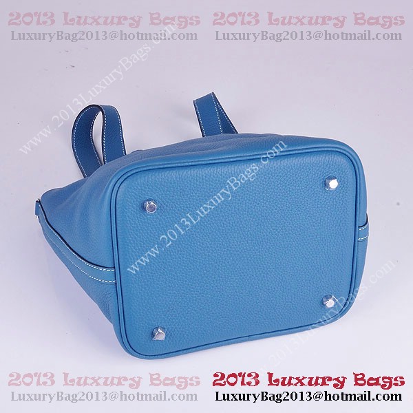 Hermes Picotin Lock MM Bag in Clemence Leather 8616 Blue Hermes Picotin Lock MM Bag in Clemence Leather 8616 Blue