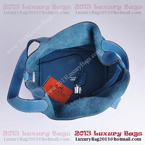 Hermes Picotin Lock MM Bag in Clemence Leather 8616 Blue Hermes Picotin Lock MM Bag in Clemence Leather 8616 Blue