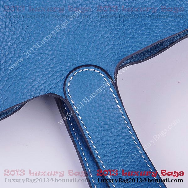 Hermes Picotin Lock PM Bag in Clemence Leather 8615 Blue Hermes Picotin Lock PM Bag in Clemence Leather 8615 Blue