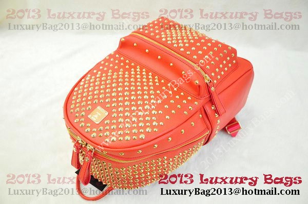 MCM Stark Backpack in Orange Grainy Leather MCM Stark Backpack in Orange Grainy Leather