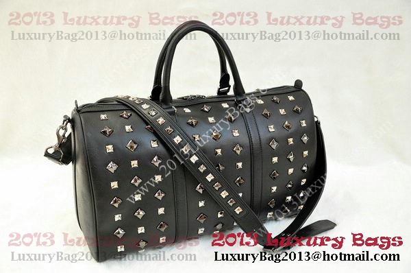 MCM Stark Weekender Medium Boston Bag in Black Calfskin MCM Stark Weekender Medium Boston Bag in Black Calfskin